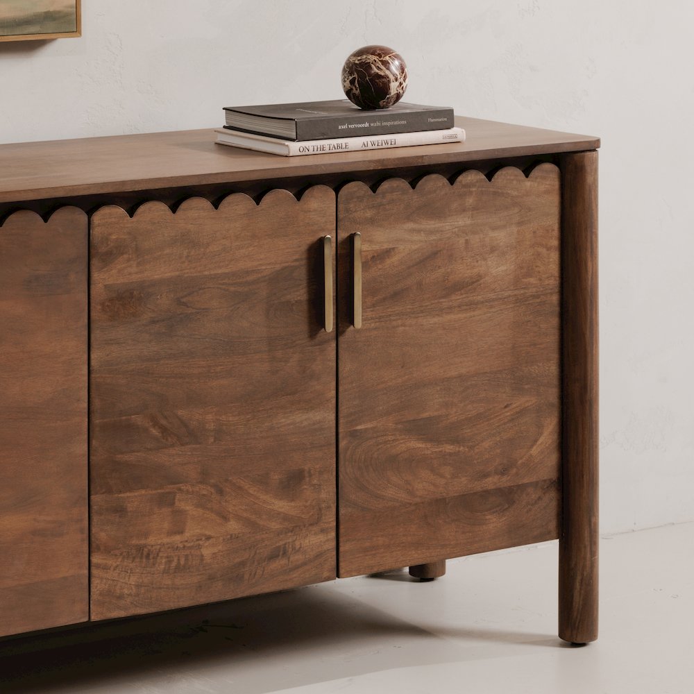 Wiley 4 Door Sideboard Vintage Brown. Picture 13
