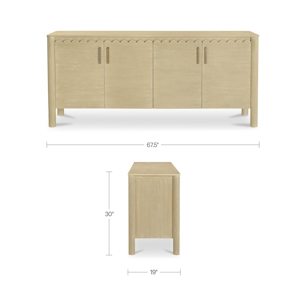 Wiley 4 Door Sideboard Natural. Picture 3