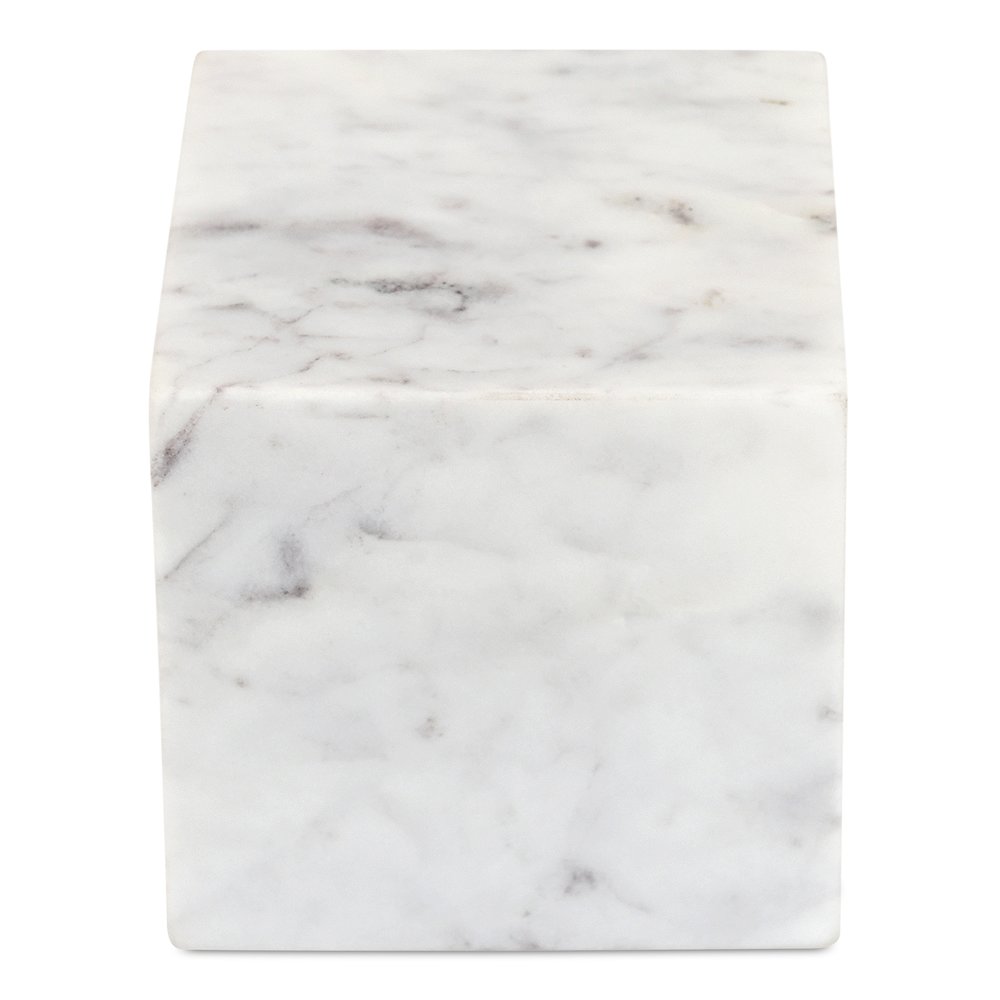 Cora Cube Tabletop Accent Banswara Purple White Marble. Picture 1