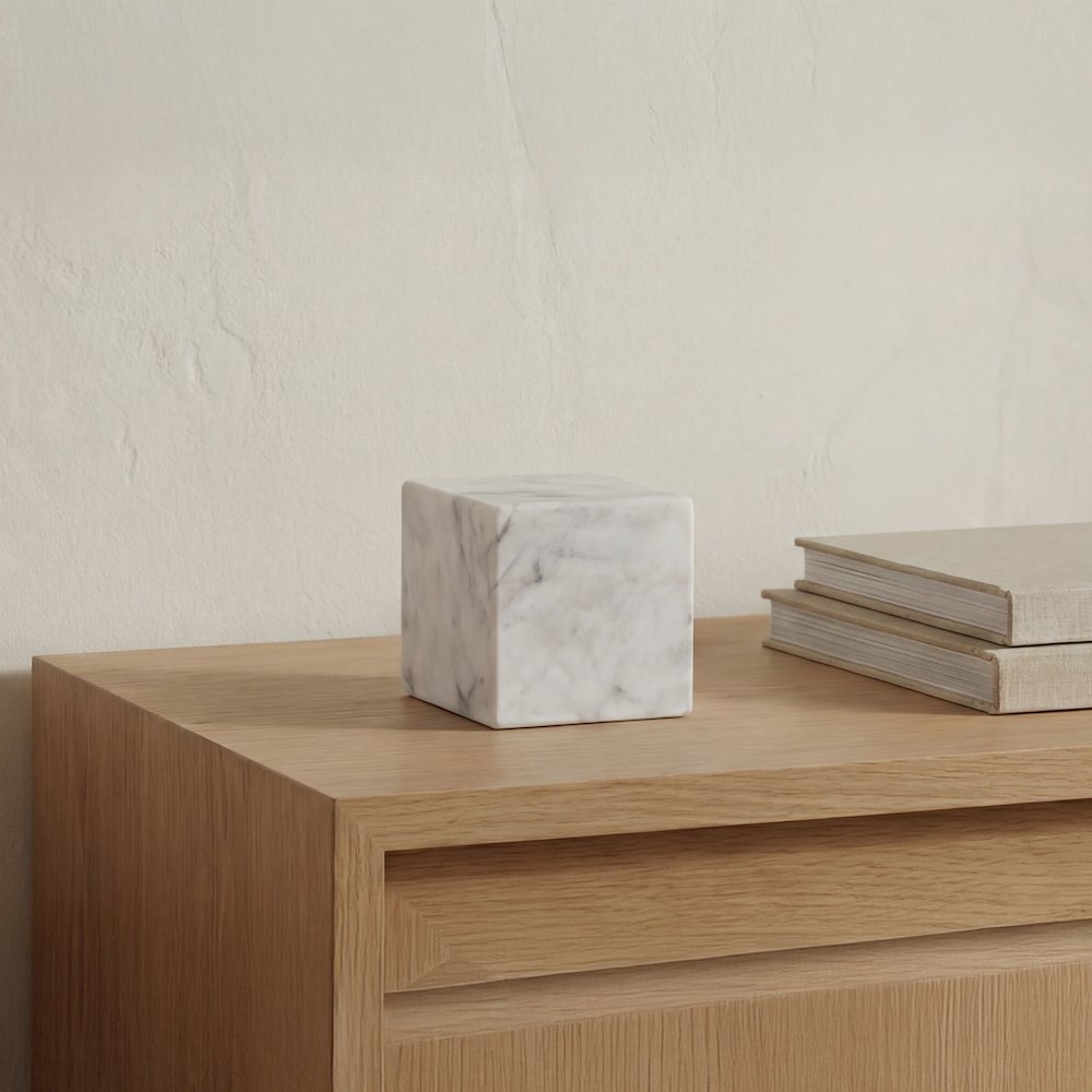 Cora Cube Tabletop Accent Banswara Purple White Marble. Picture 6