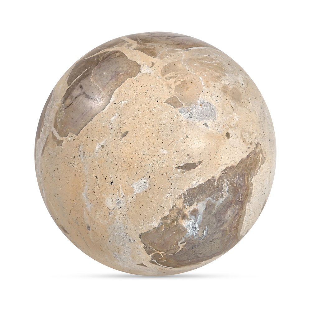 Odessa Sphere Tabletop Accent Tendu Beige Marble. Picture 1
