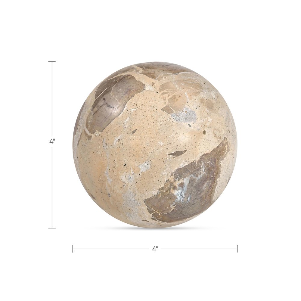Odessa Sphere Tabletop Accent Tendu Beige Marble. Picture 2