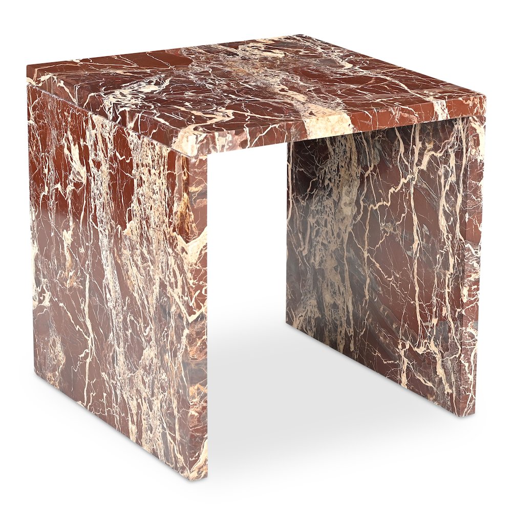 Rosa Accent Table Rosso Levanto Marble. Picture 2