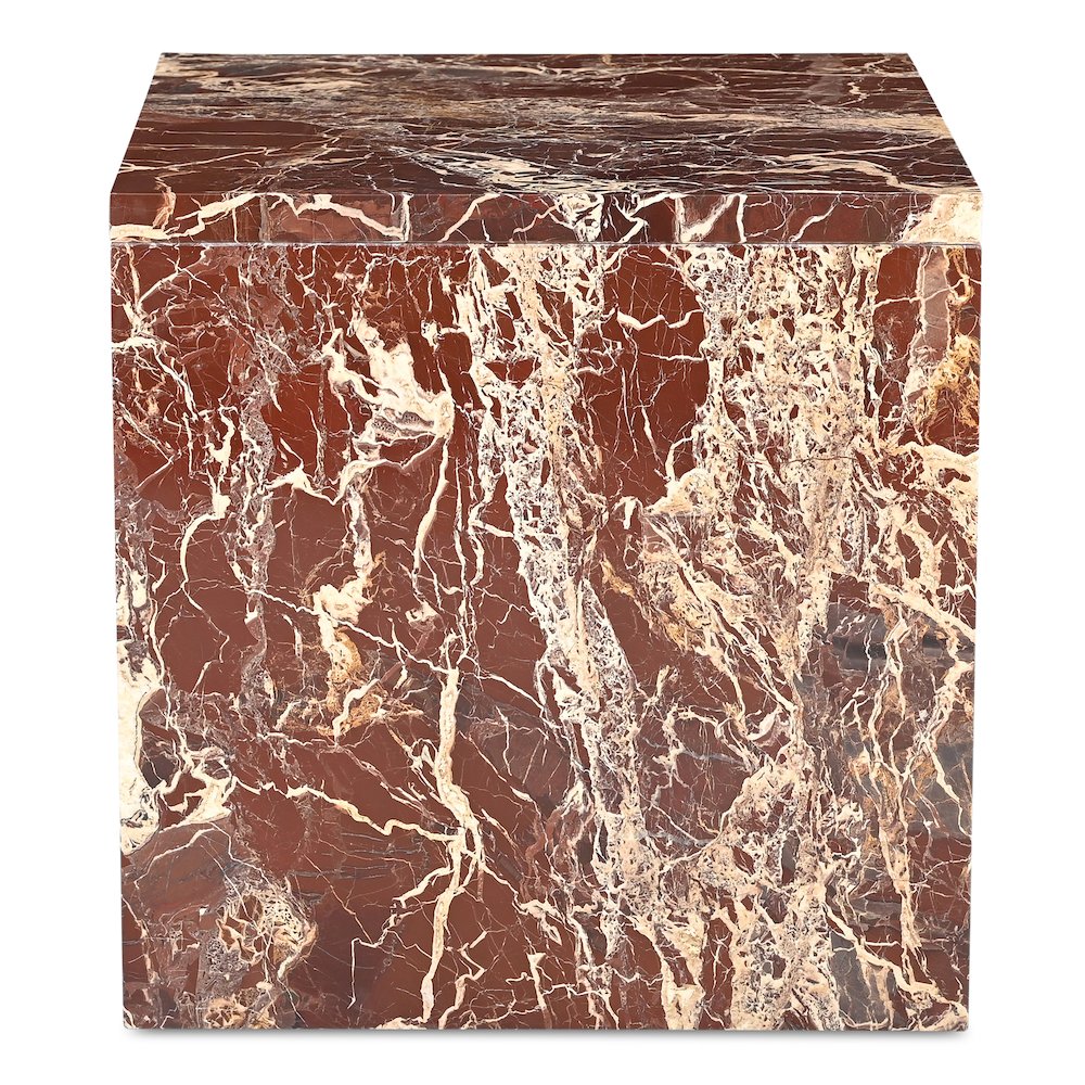 Rosa Accent Table Rosso Levanto Marble. Picture 6