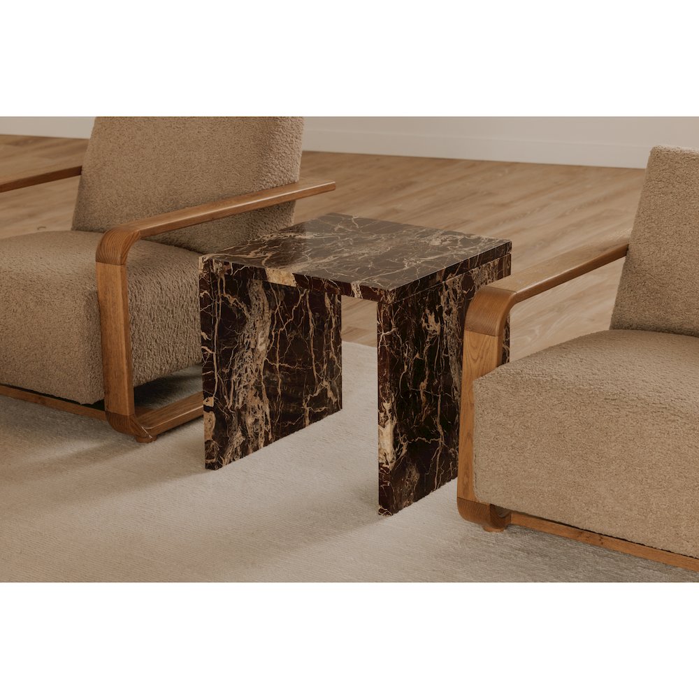 Rosa Accent Table Rosso Levanto Marble. Picture 10