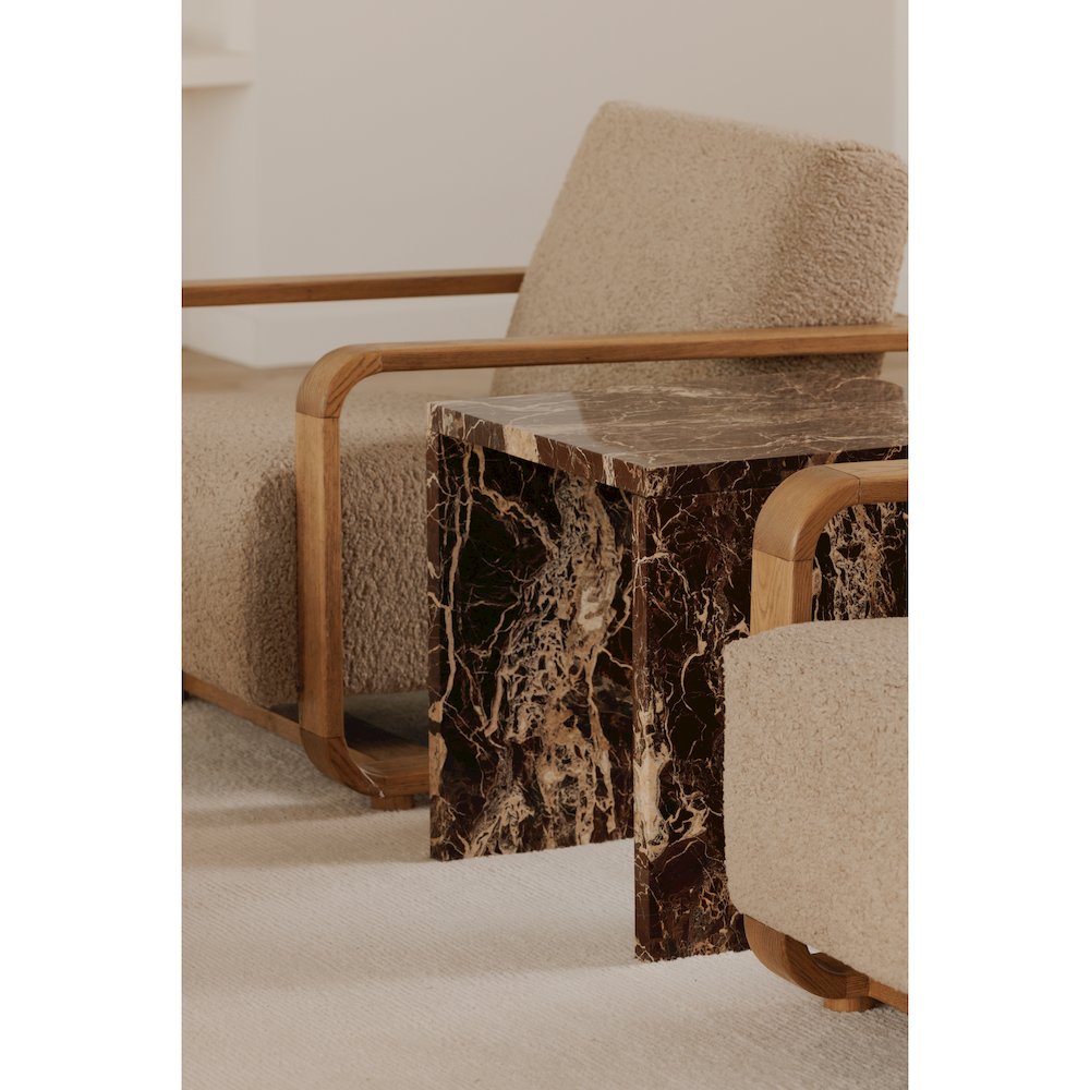 Rosa Accent Table Rosso Levanto Marble. Picture 11