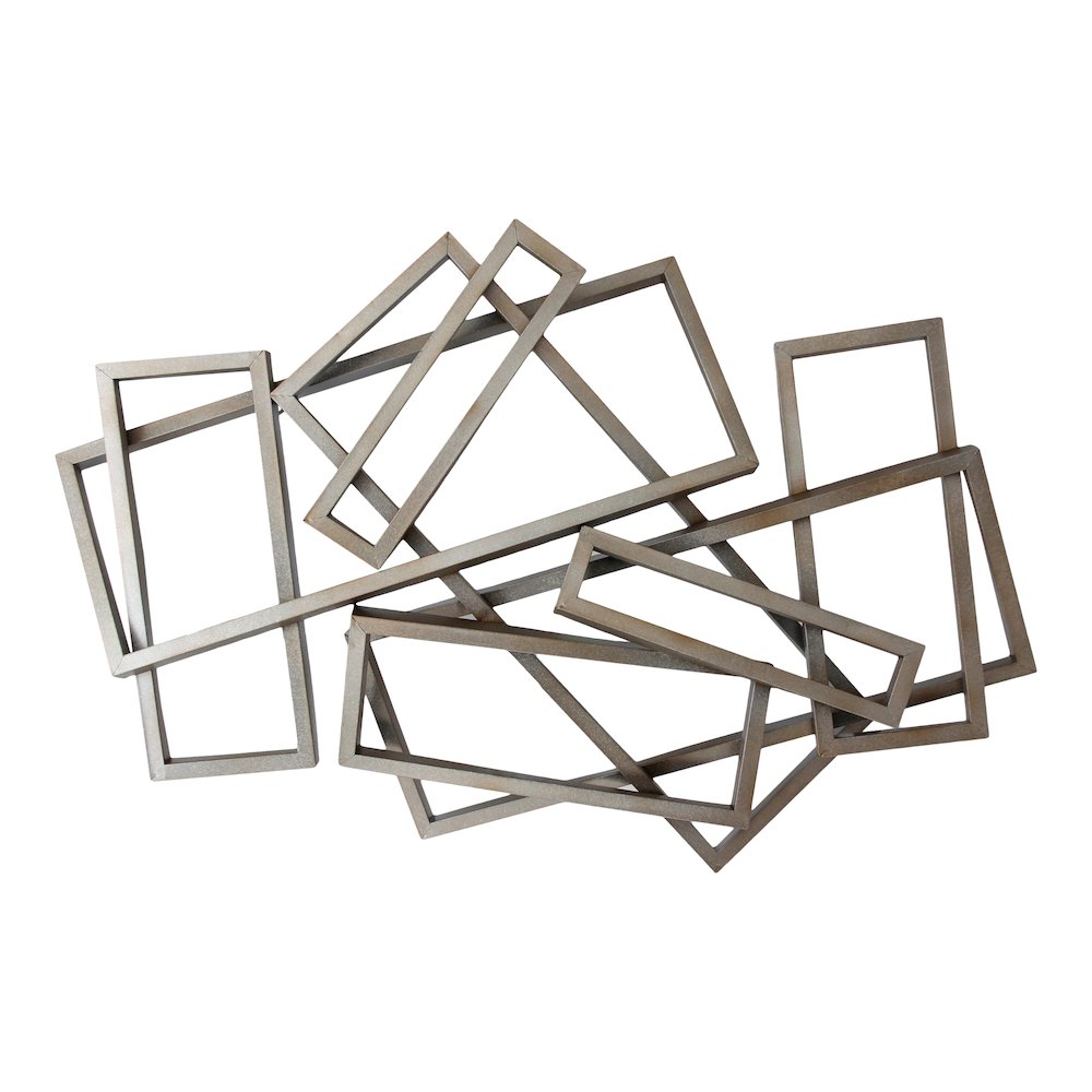 Metal Rectangles Wall Décor Silver. Picture 1