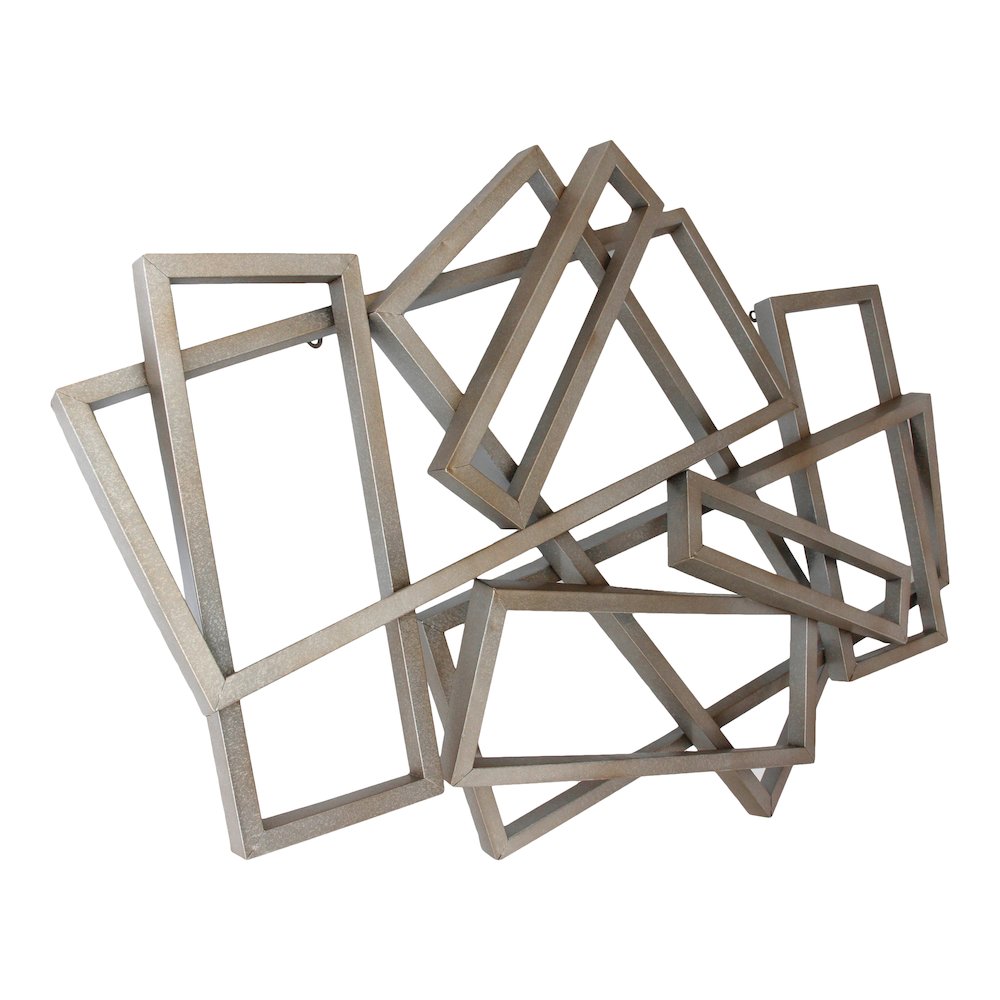 Metal Rectangles Wall Décor Silver. Picture 2