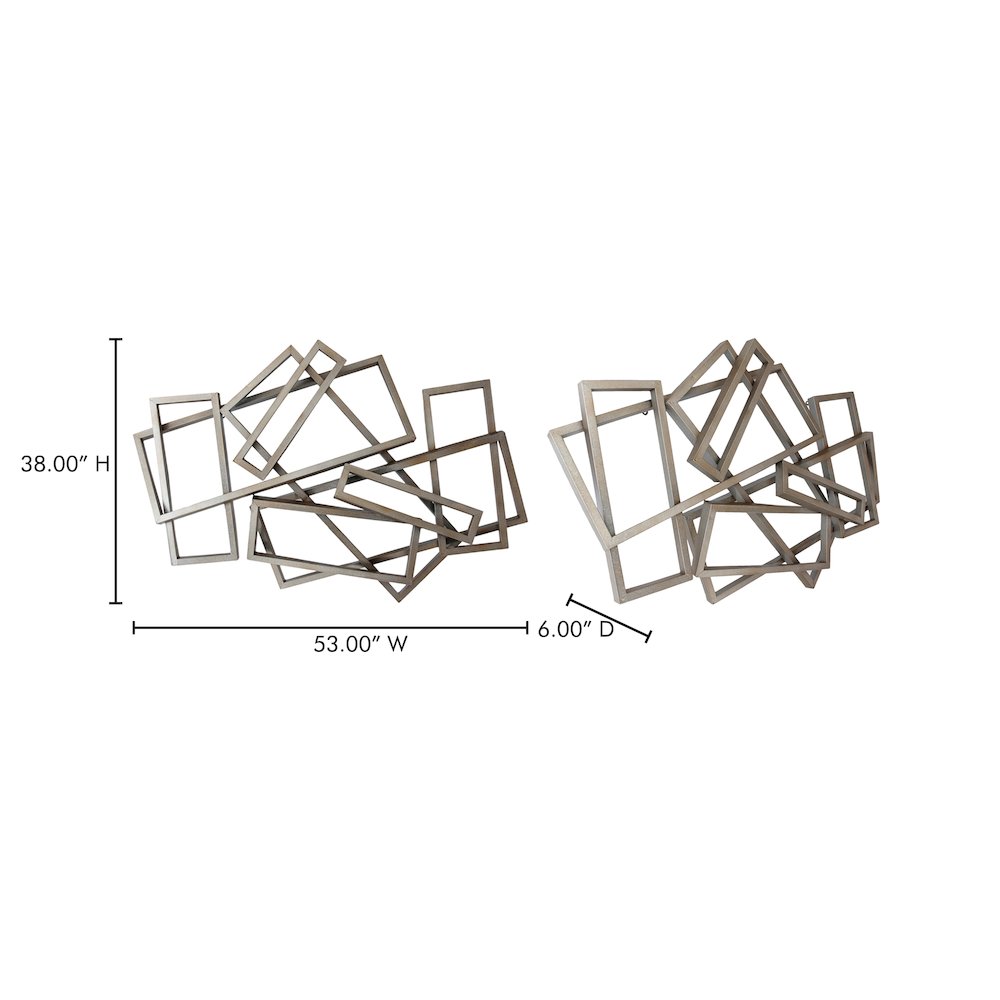 Metal Rectangles Wall Décor Silver. Picture 5