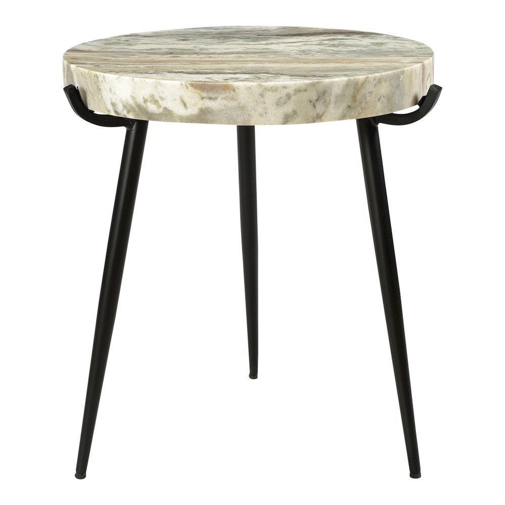 Brinley Marble Accent Table Light Brown. Picture 1