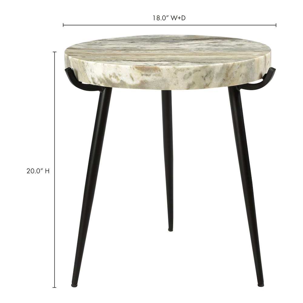 Brinley Marble Accent Table Light Brown. Picture 6