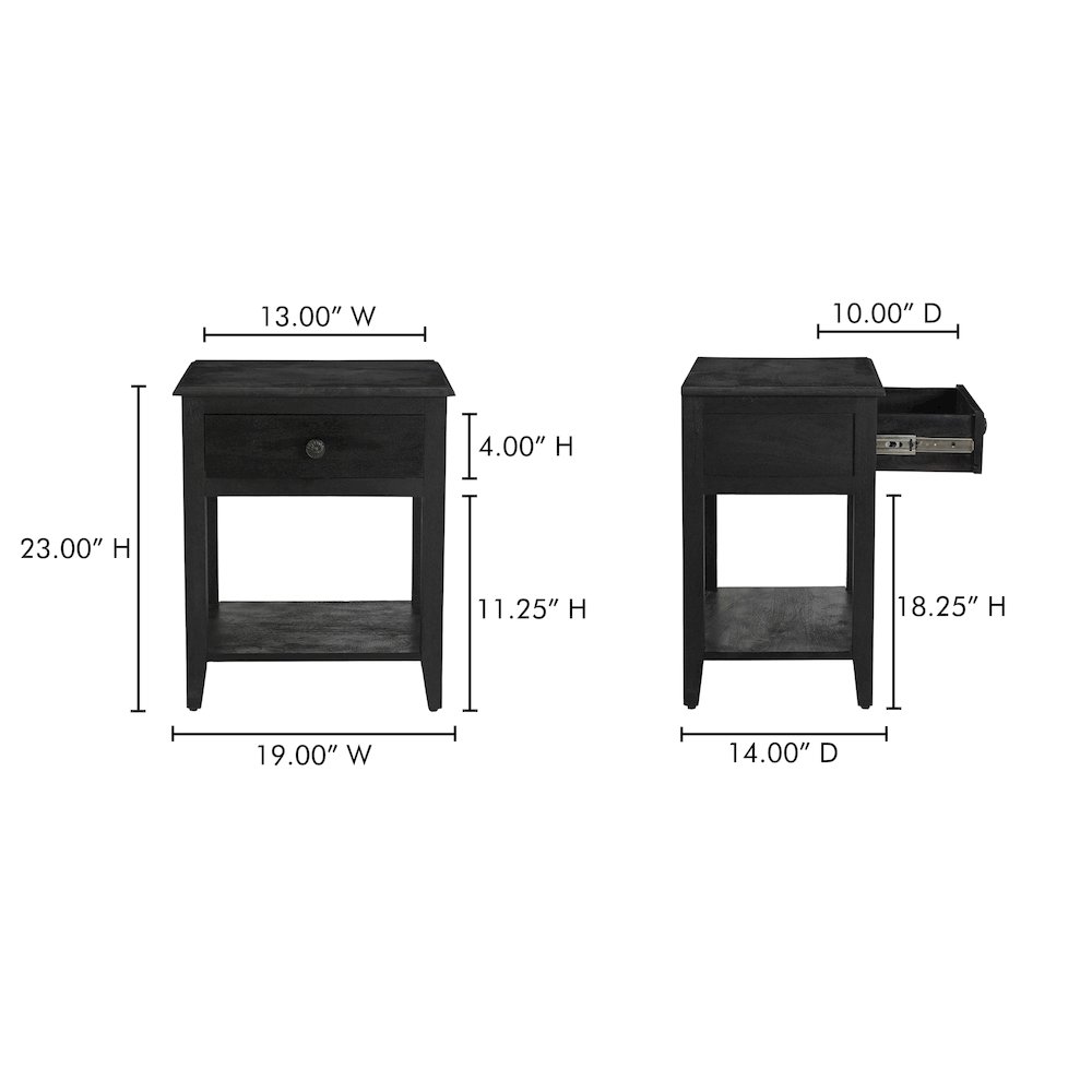 Corrine Nightstand Antique Black. Picture 12