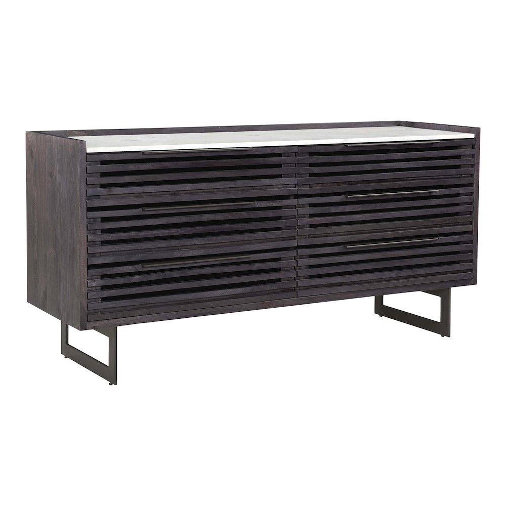Paloma 6 Drawer Dresser Black. Picture 2