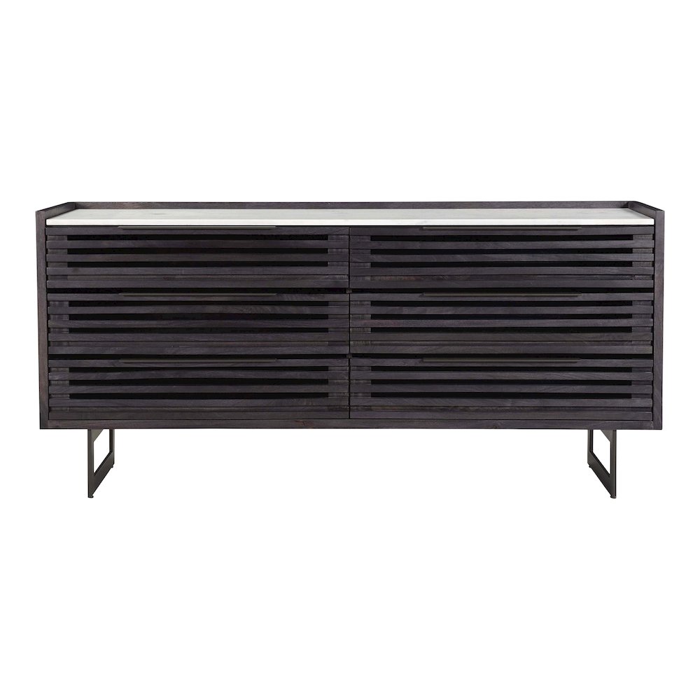 Paloma 6 Drawer Dresser Black. Picture 1