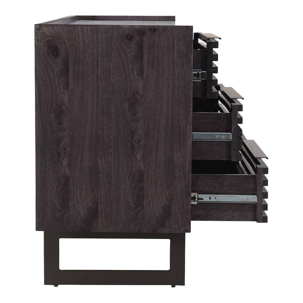 Paloma 6 Drawer Dresser Black. Picture 5