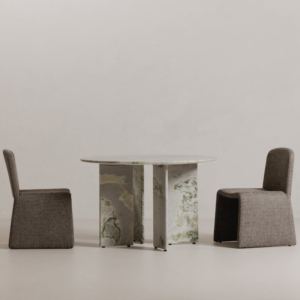 Celia Round Dining Table Green Onyx Marble. Picture 8