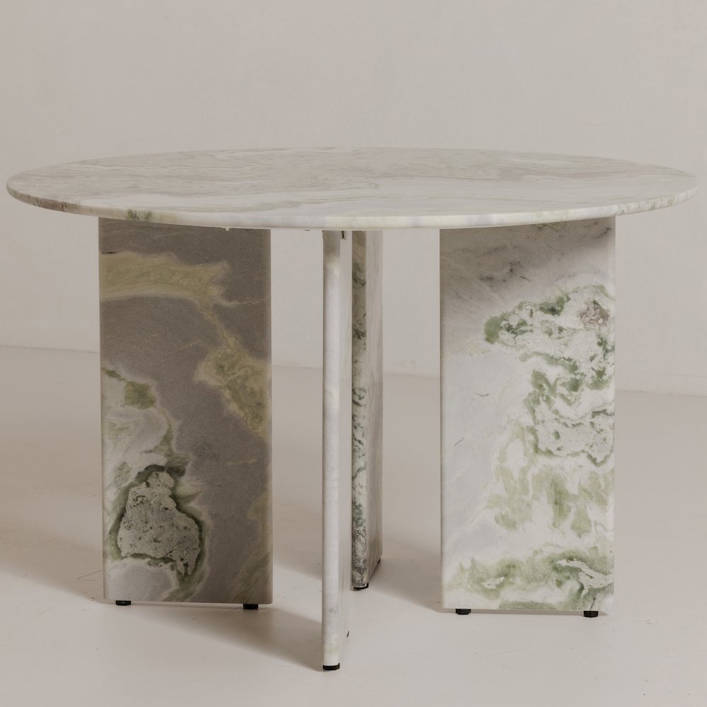 Celia Round Dining Table Green Onyx Marble. Picture 9