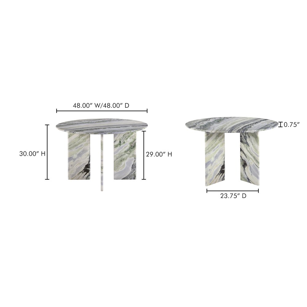 Celia Round Dining Table Green Onyx Marble. Picture 11
