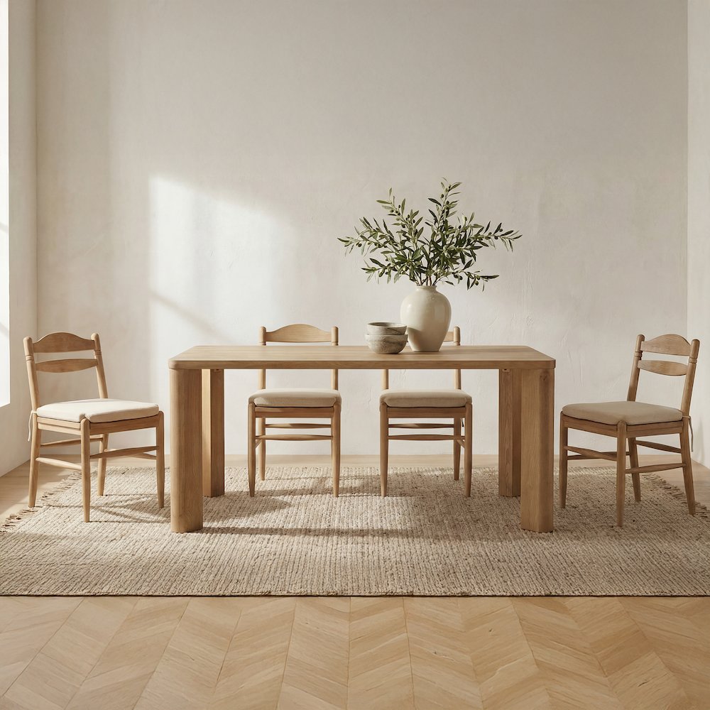 Segment Dining Table Wood Small Heritage Brown. Picture 9