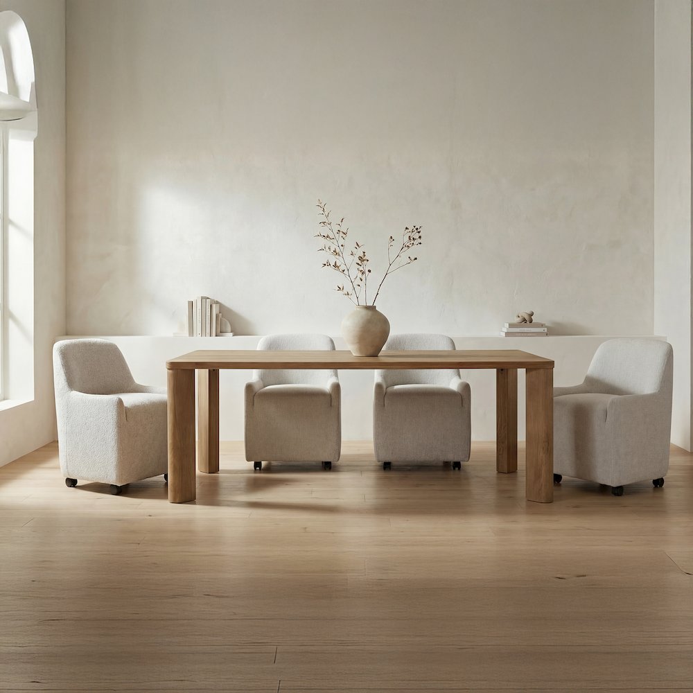 Segment Dining Table Wood Large Heritage Brown. Picture 8