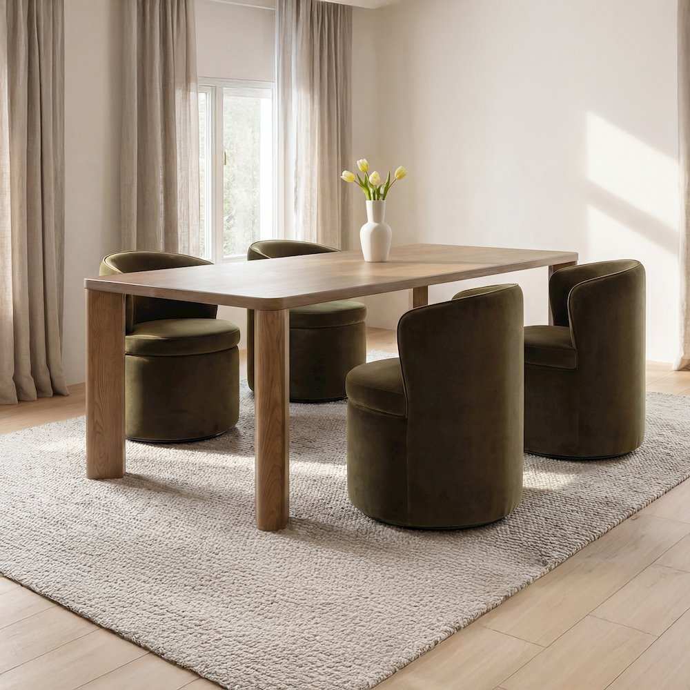 Segment Dining Table Wood Large Heritage Brown. Picture 9