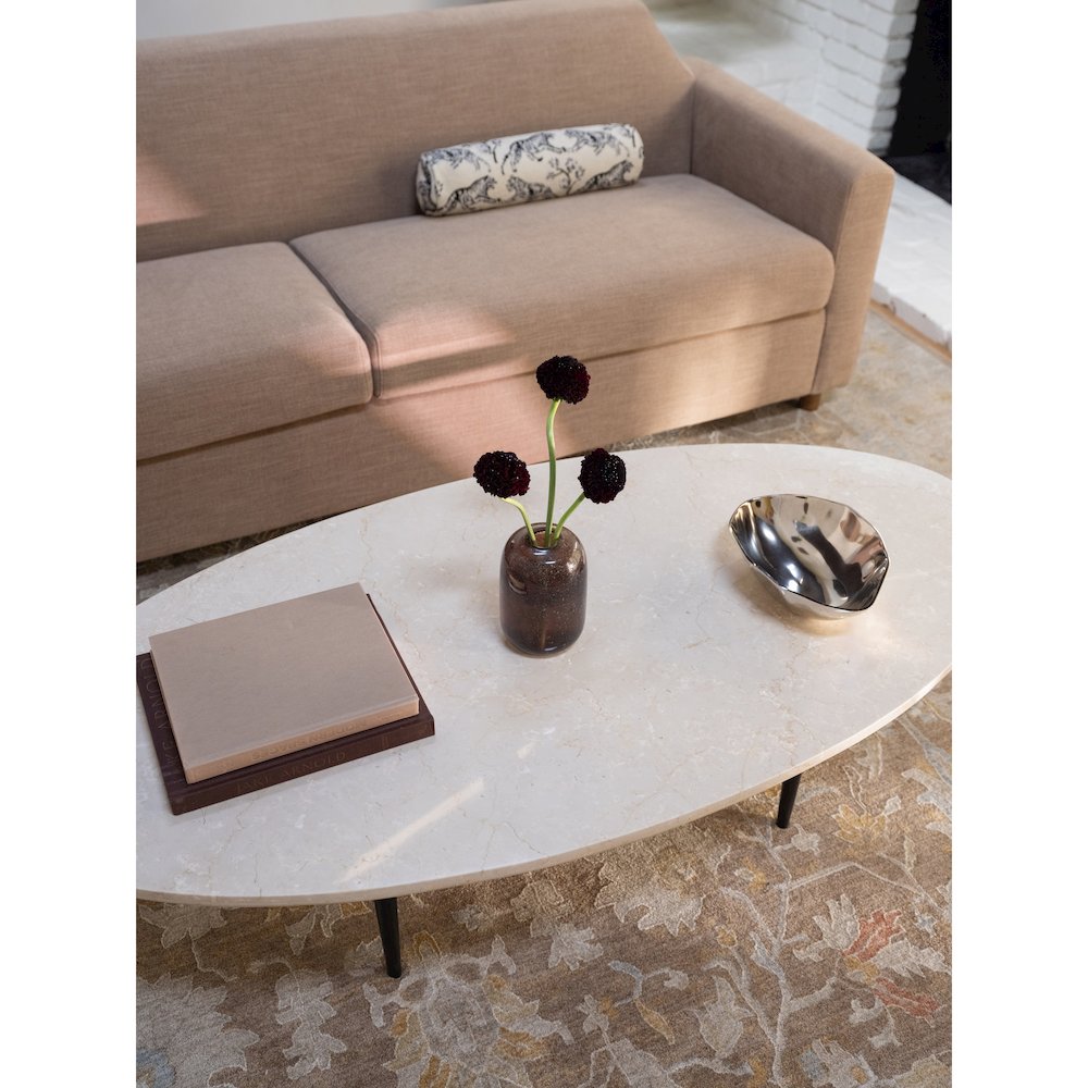 Winona Coffee Table Botticino Beige Marble. Picture 2
