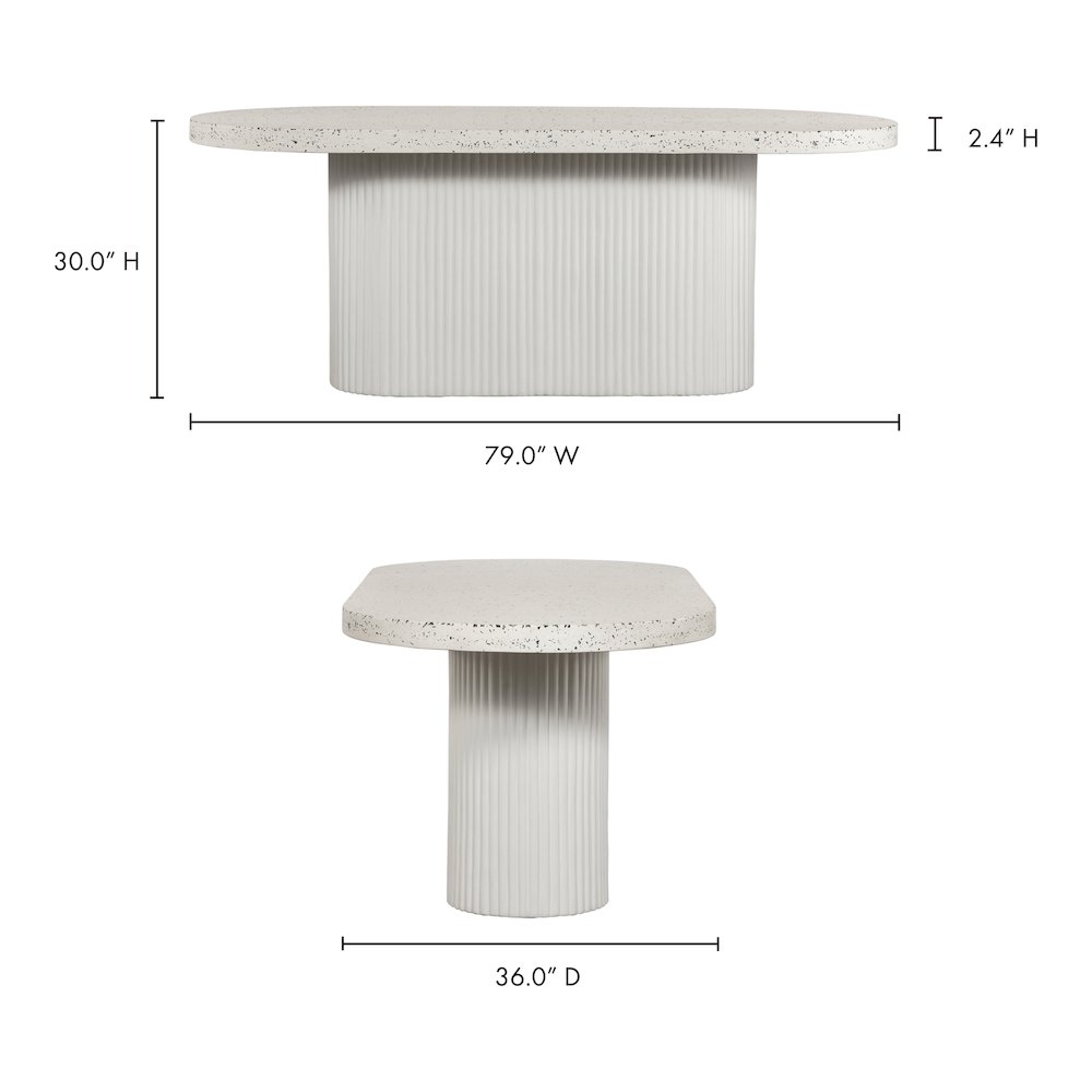 Lyon Outdoor Dining Table White Terrazzo. Picture 12