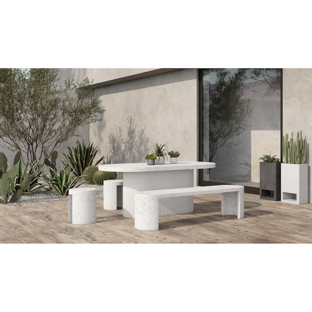 Lyon Outdoor Bench Light Grey. Picture 11