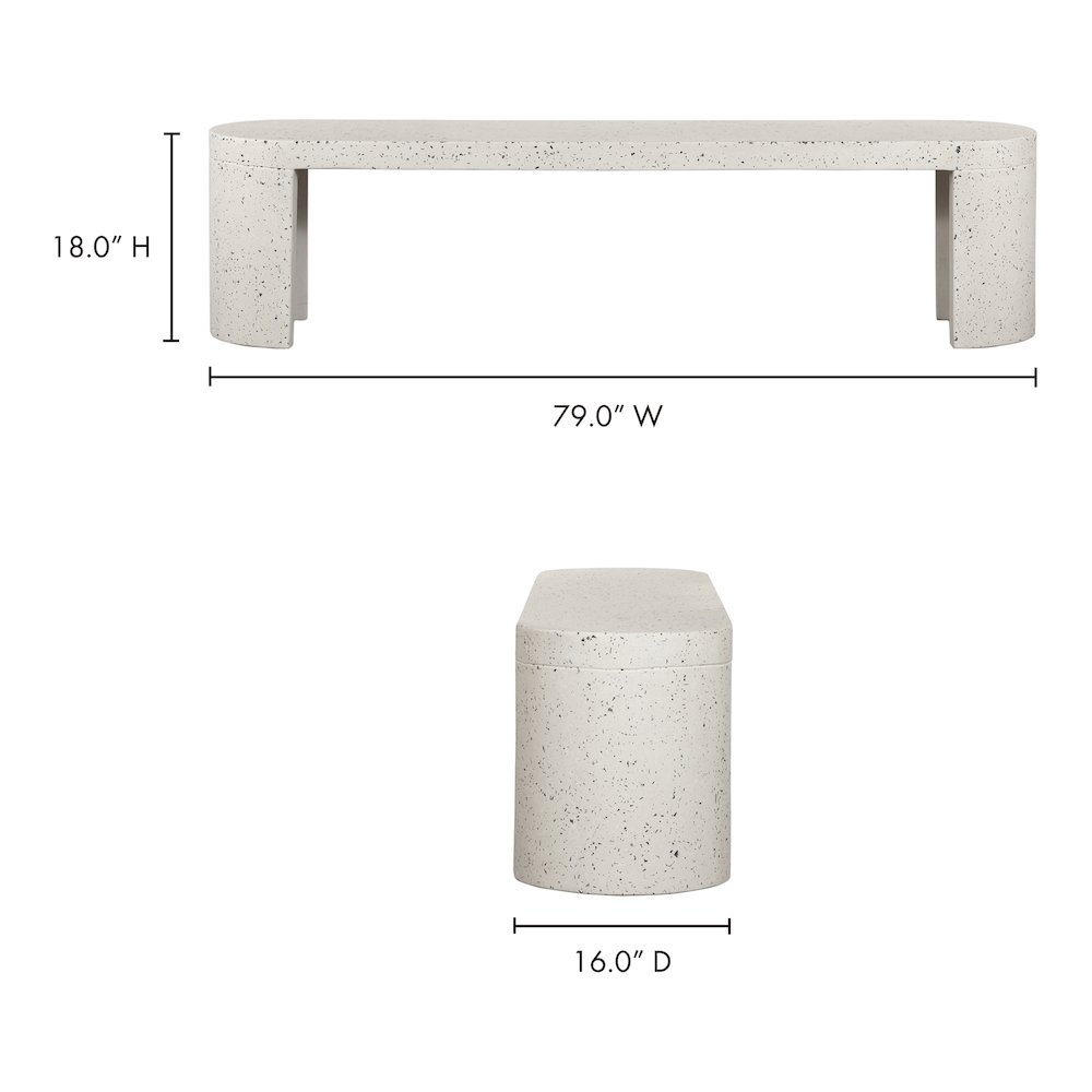Lyon Outdoor Bench Light Grey. Picture 12