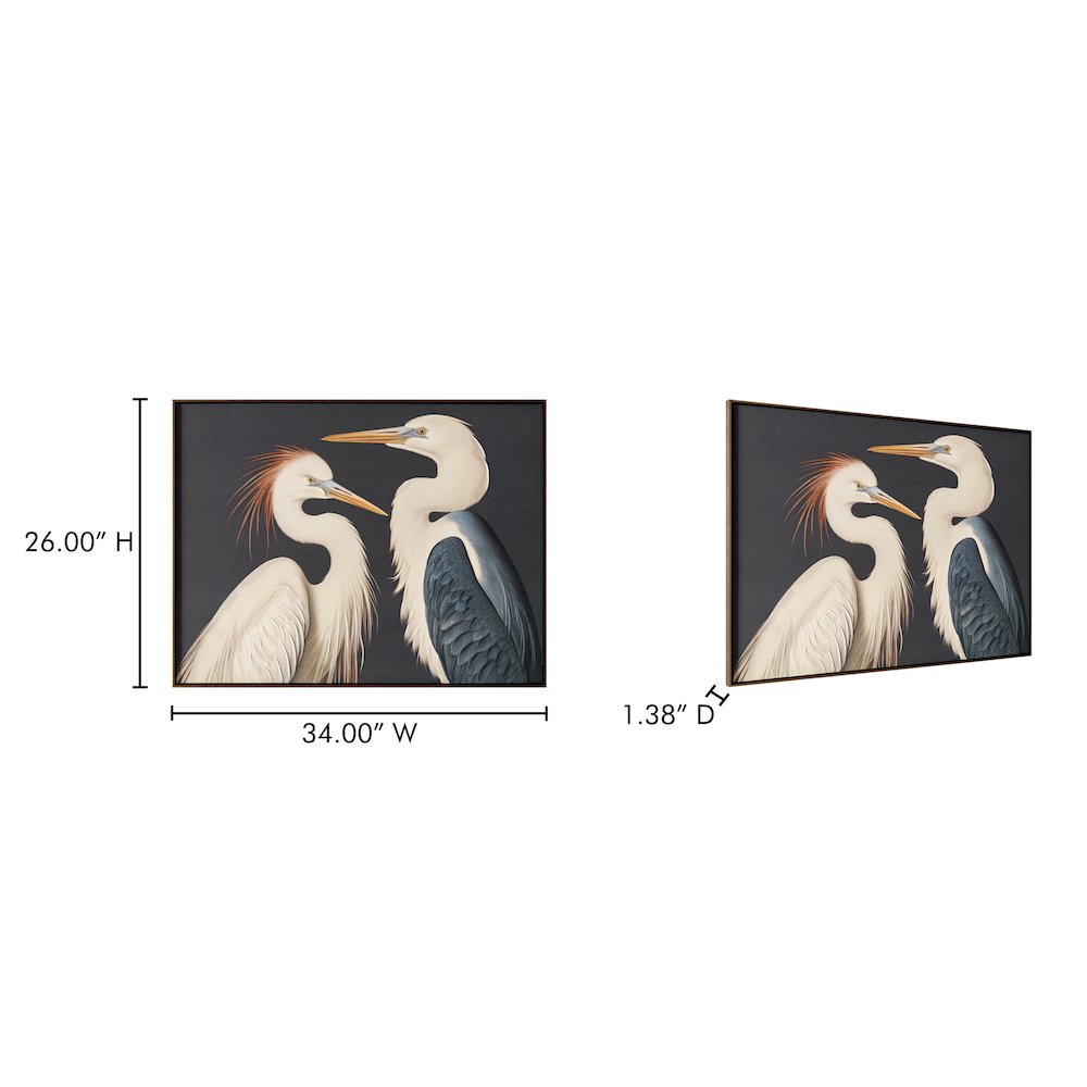Two Cranes Framed Painting. Picture 6