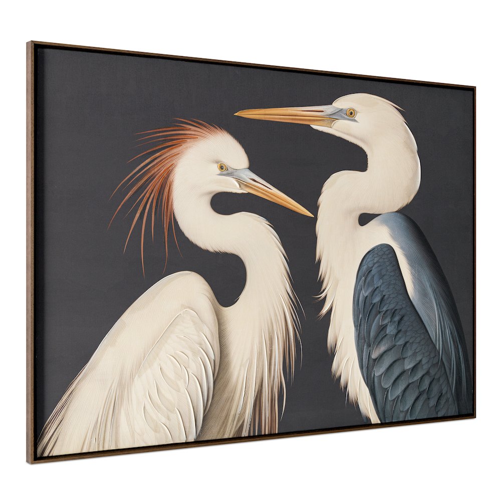 Two Cranes Framed Painting. Picture 2