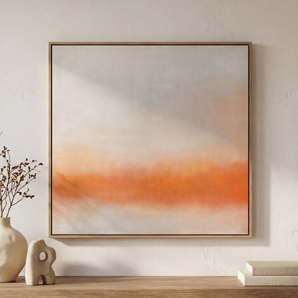 Morning Light Framed Painting Soft Orange. Picture 5