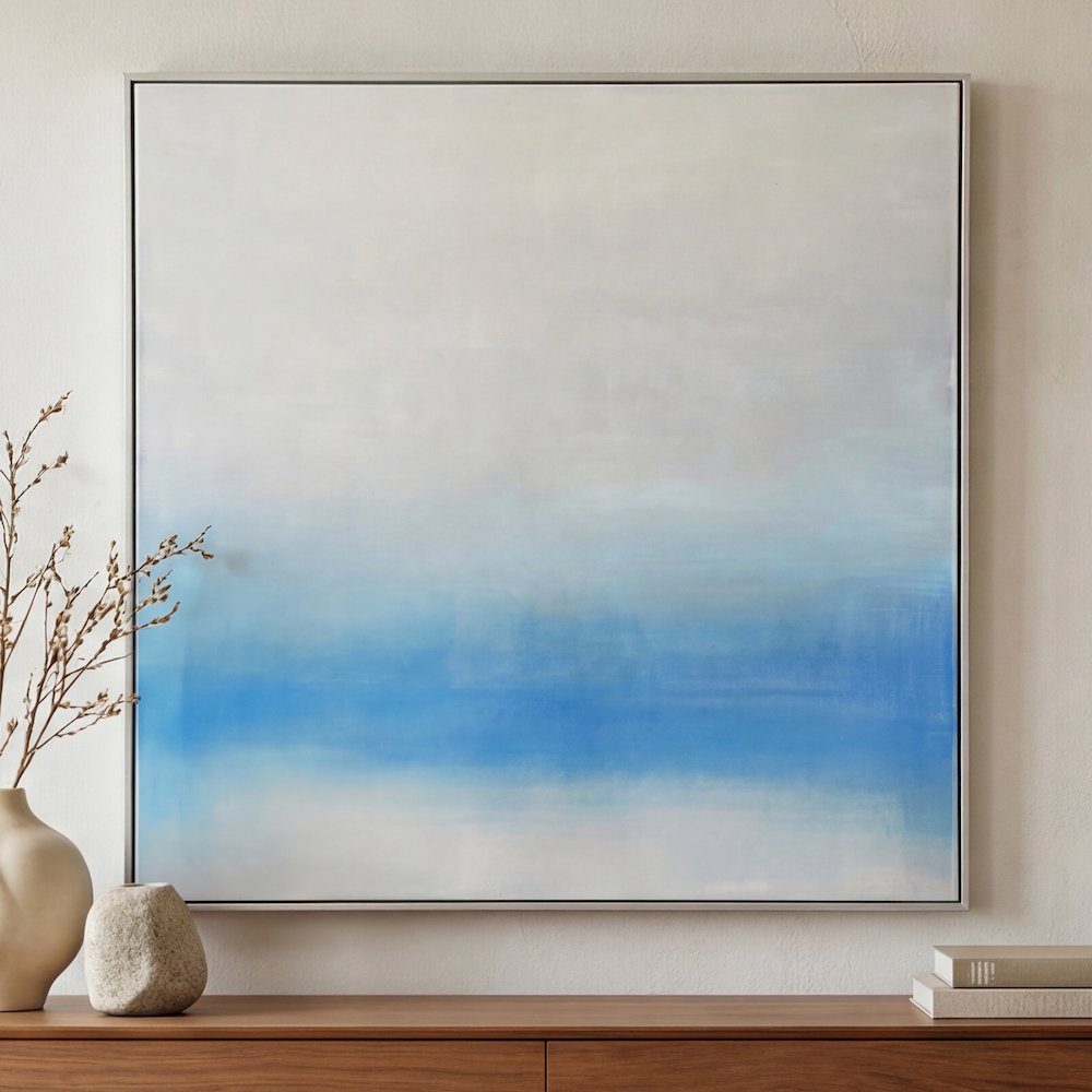 Morning Light Framed Painting Blue Palette. Picture 5