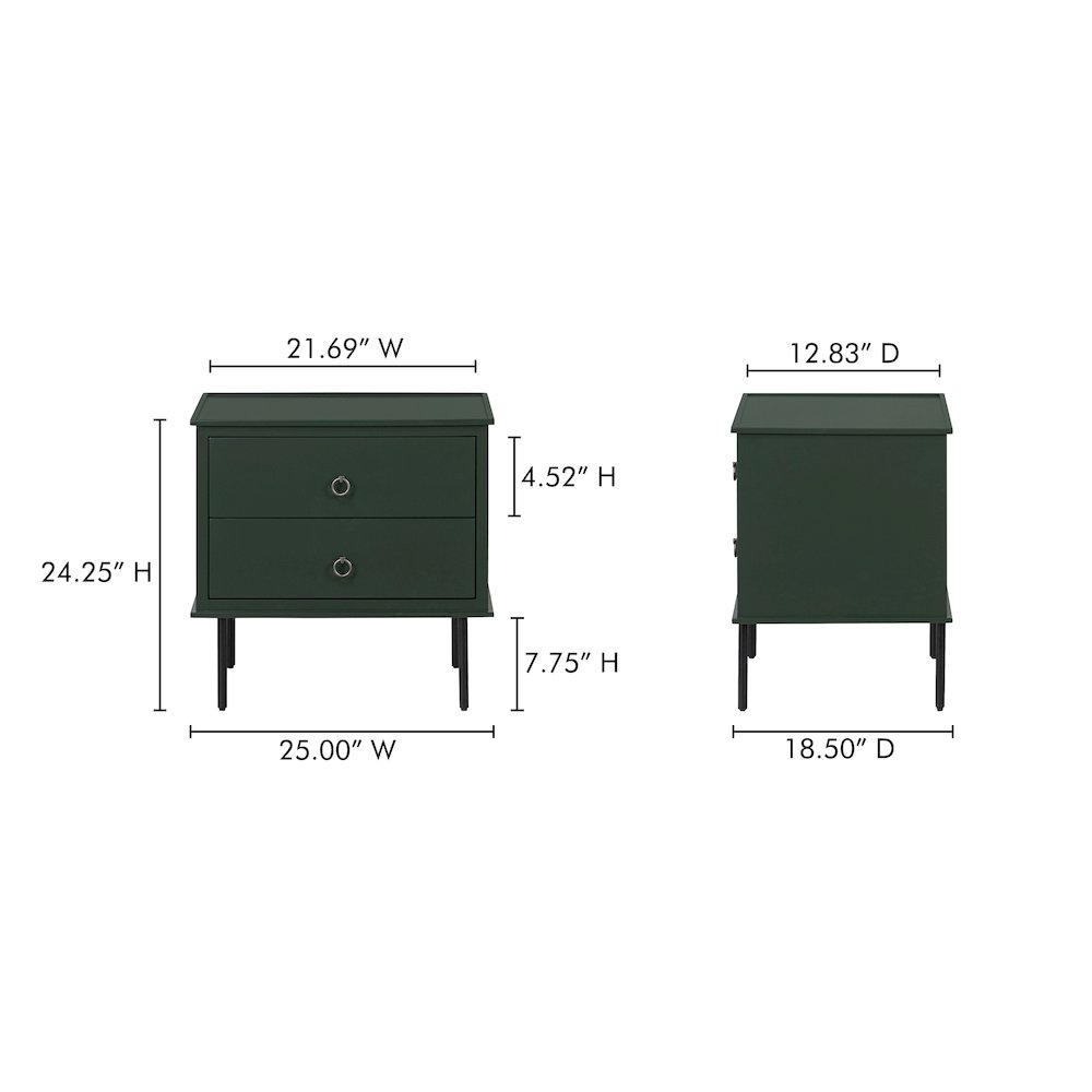Reagan Nightstand Deep Green. Picture 13