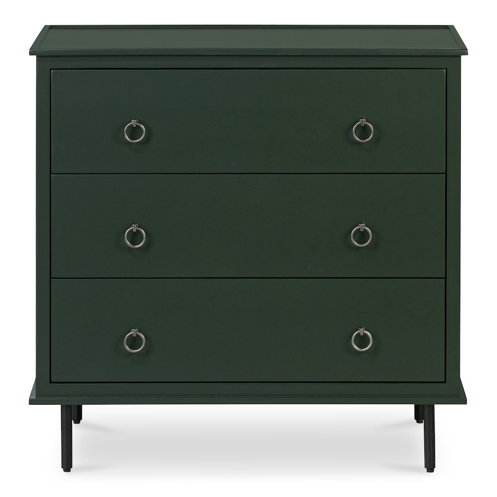 Reagan 3 Drawer Nightstand Deep Green. Picture 1