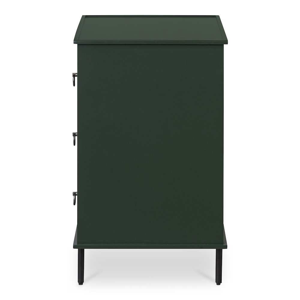 Reagan 3 Drawer Nightstand Deep Green. Picture 3