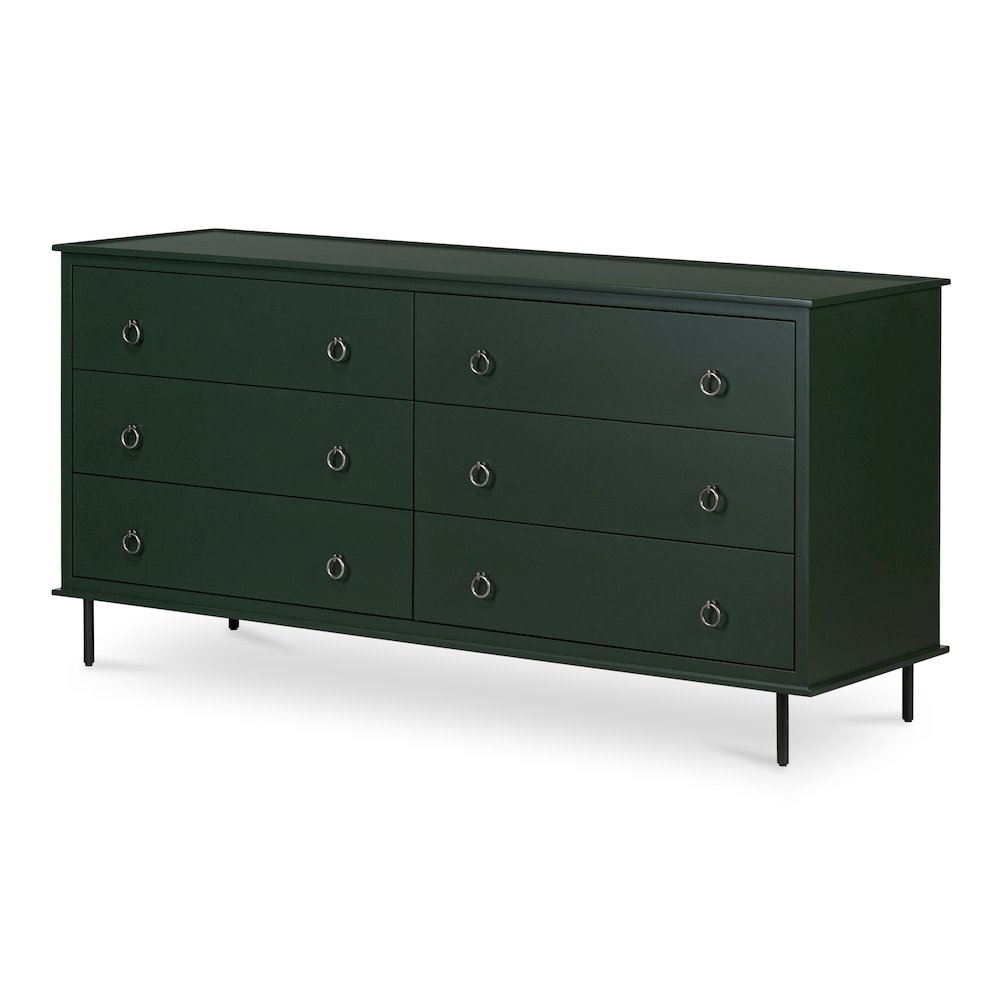 Reagan 6 Drawer Dresser Deep Green. Picture 2