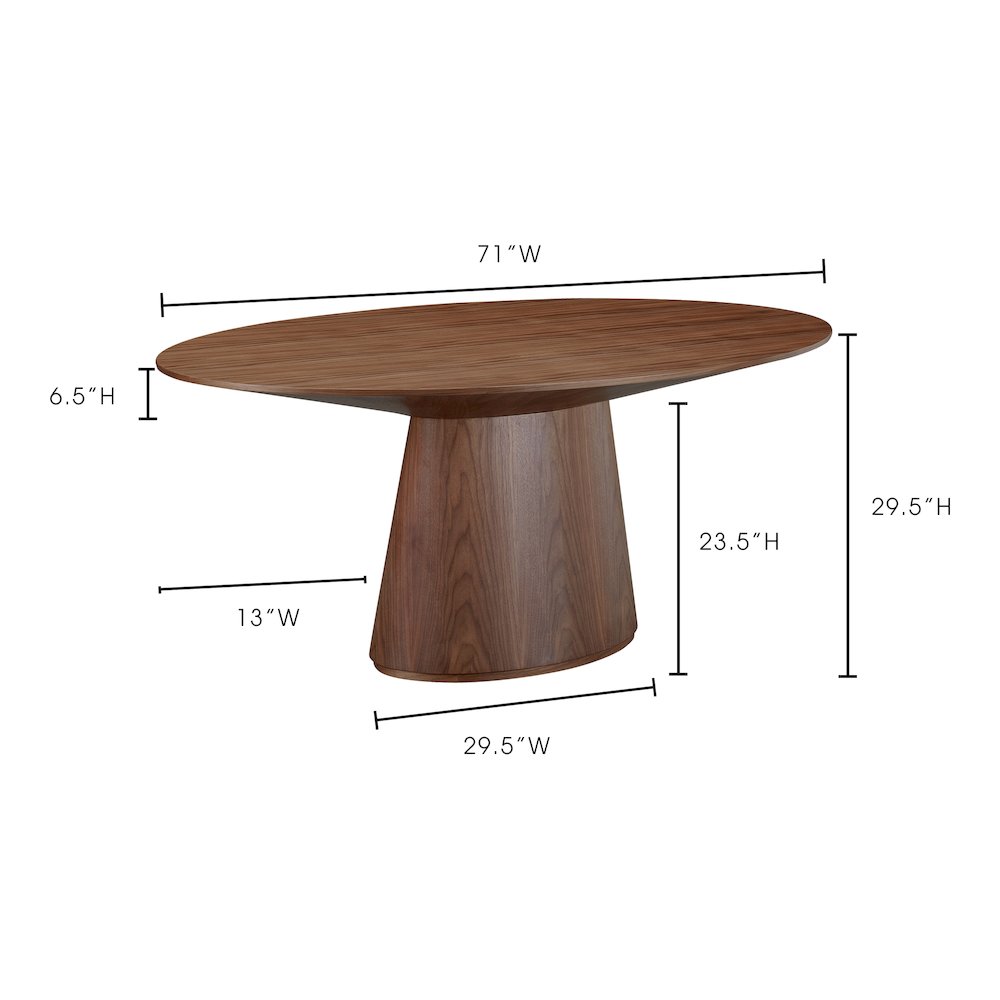 Otago Oval Dining Table Walnut Brown. Picture 8
