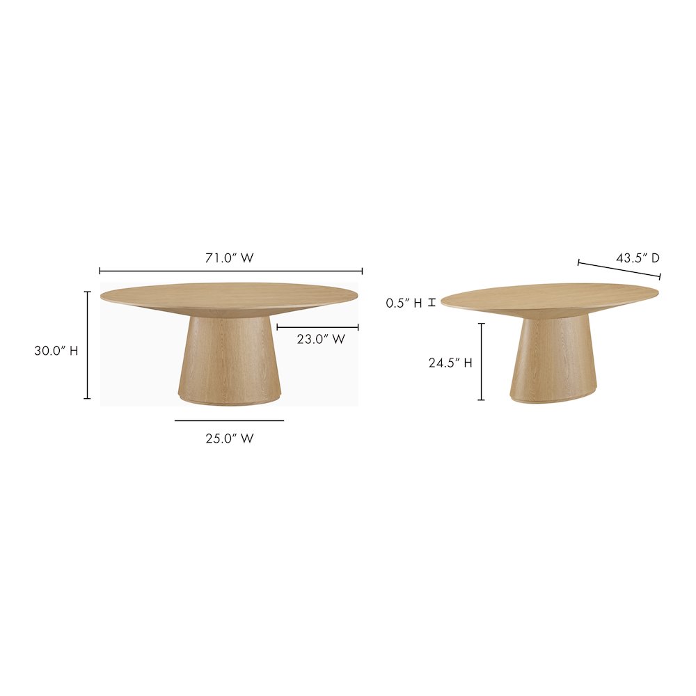 Otago Oval Dining Table Natural Oak. Picture 9