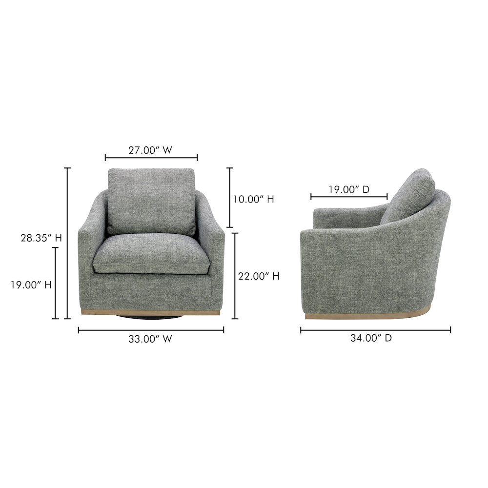Linden Swivel Chair Slated Moss. Picture 12