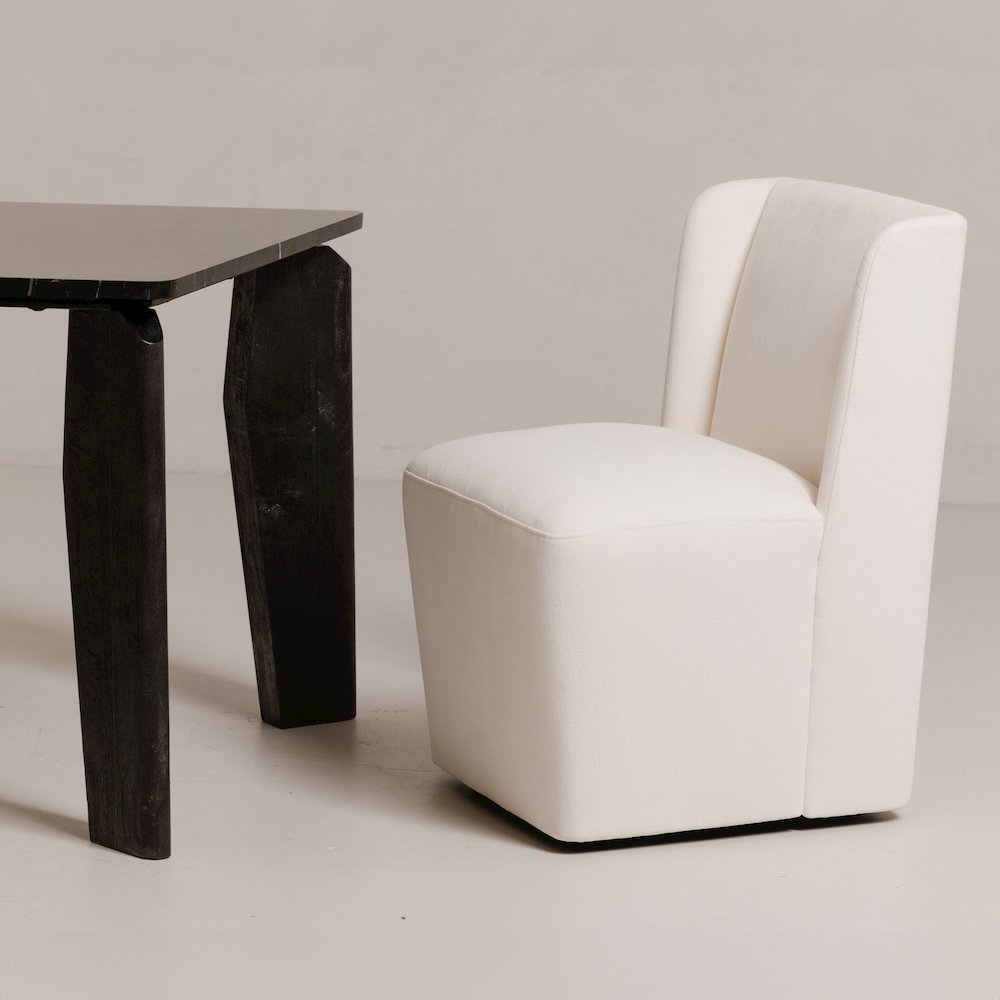 Cormac Rolling Dining Chair Cream. Picture 5