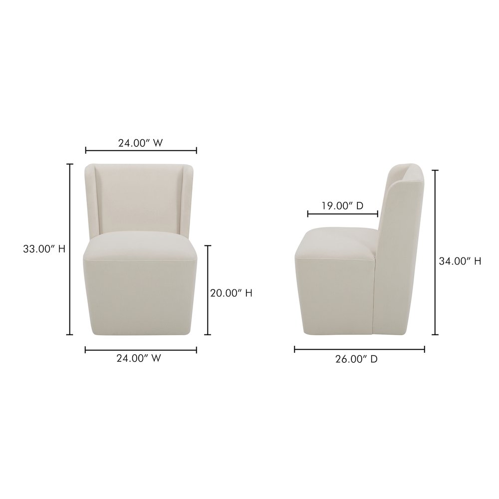 Cormac Rolling Dining Chair Cream. Picture 7