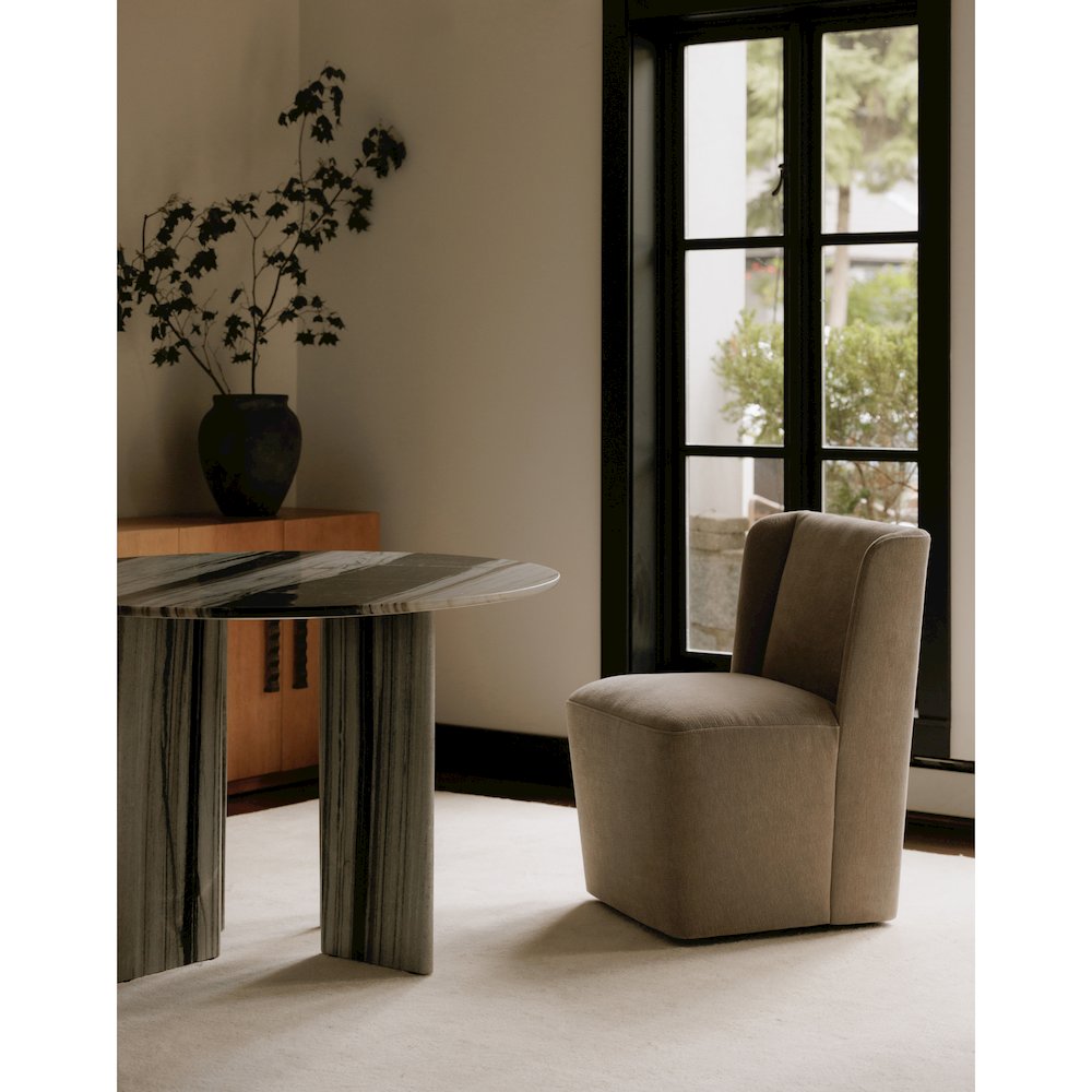 Cormac Rolling Dining Chair Warm Sand. Picture 5