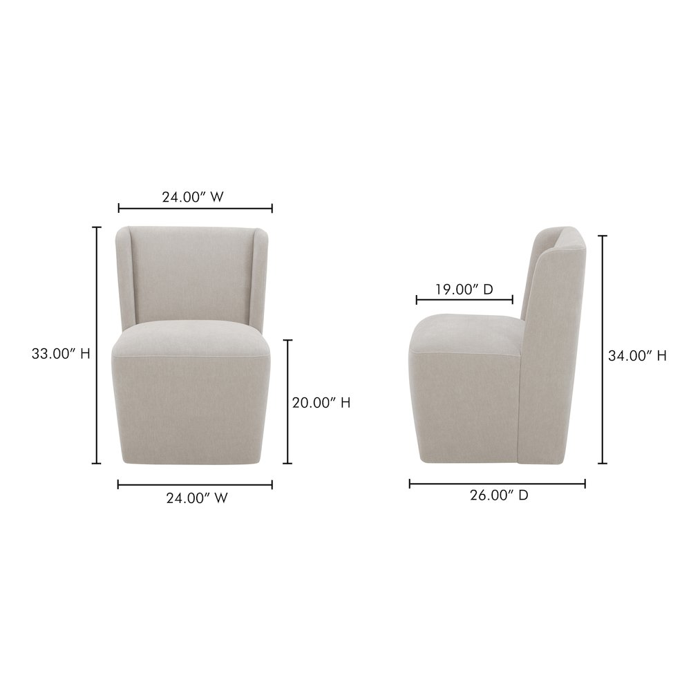 Cormac Rolling Dining Chair Warm Sand. Picture 7