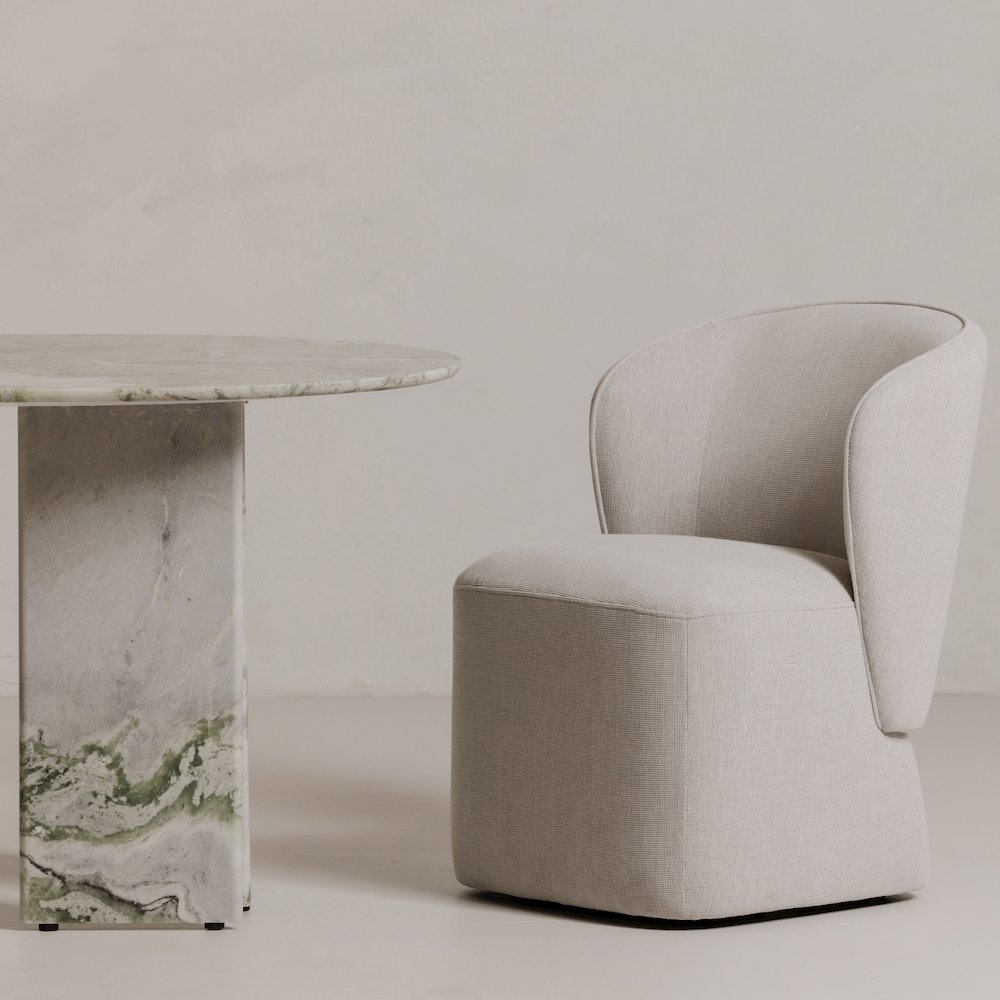 Larson Rolling Dining Chair Heather Grey. Picture 8