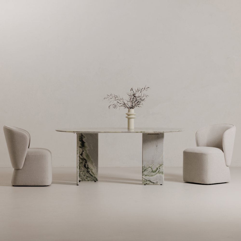 Larson Rolling Dining Chair Heather Grey. Picture 6