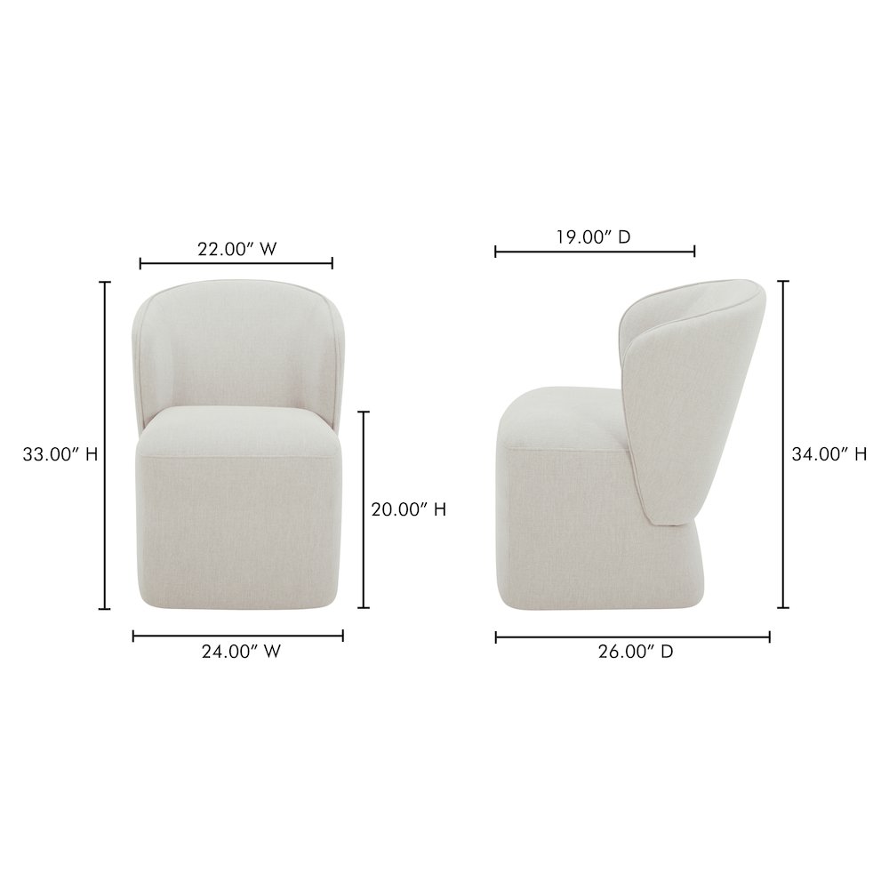 Larson Rolling Dining Chair Heather Grey. Picture 11