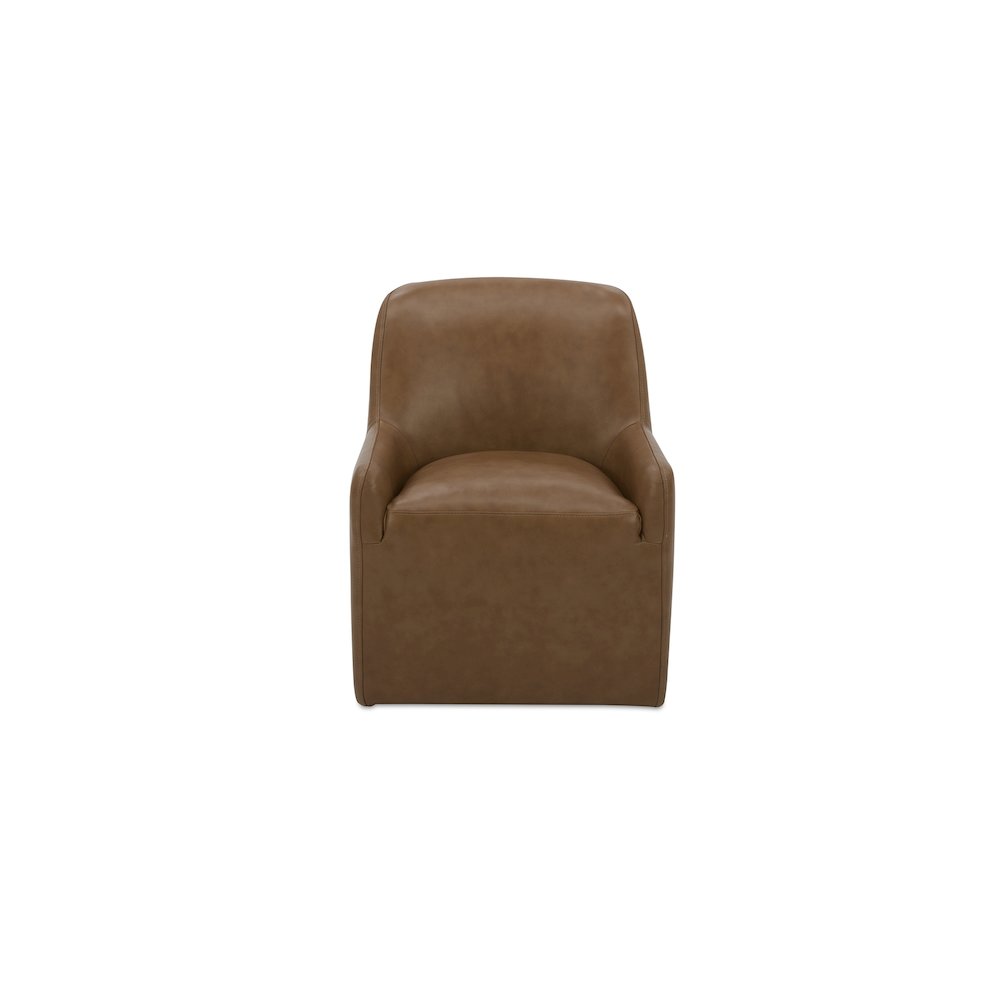 Maisie Rolling Dining Chair Tan Leather. Picture 1