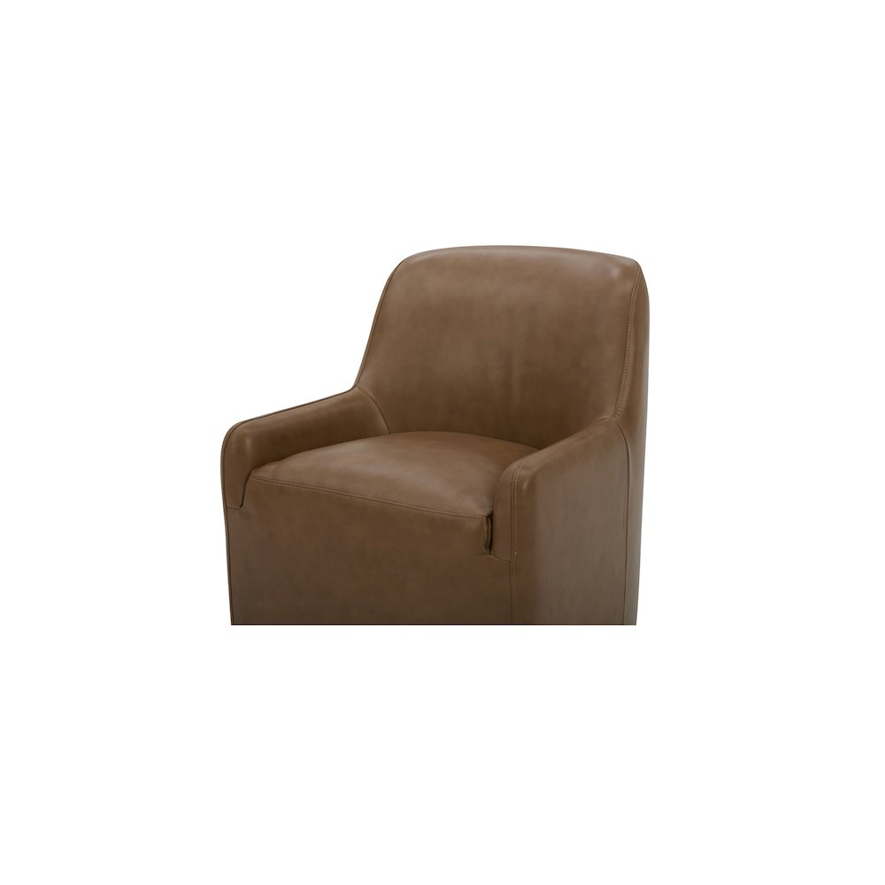 Maisie Rolling Dining Chair Tan Leather. Picture 5