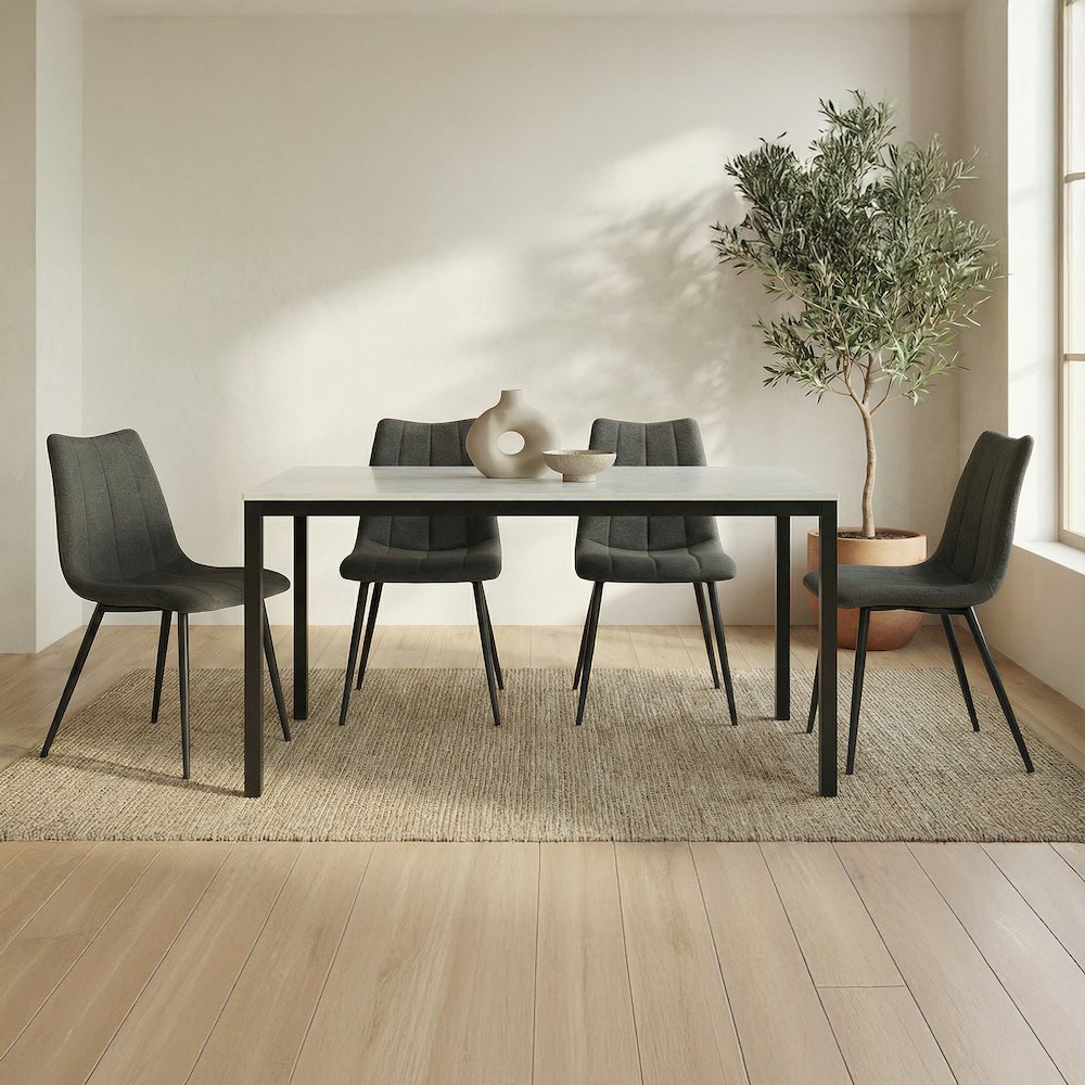 Parson Marble Small Dining Table White. Picture 10